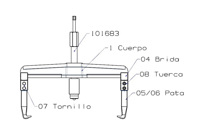 Extractor Hidráulico Forza 2 Patas 100X510